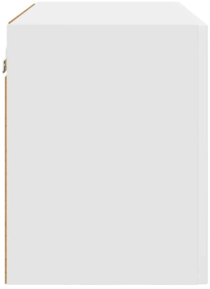 vidaXL Κρεμαστό ντουλάπι κουζίνας με ράφι Λευκό 60 x 31 x 40 εκ