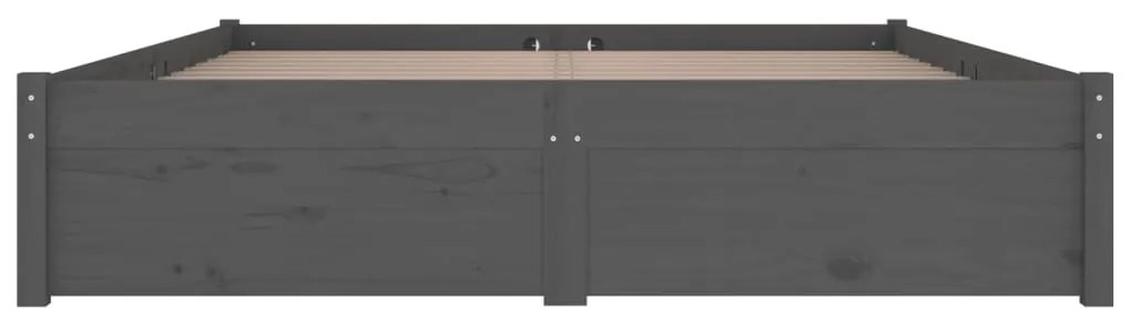 vidaXL Πλαίσιο Κρεβατιού Συρτάρια Γκρι 180 x 200 εκ Super King Size