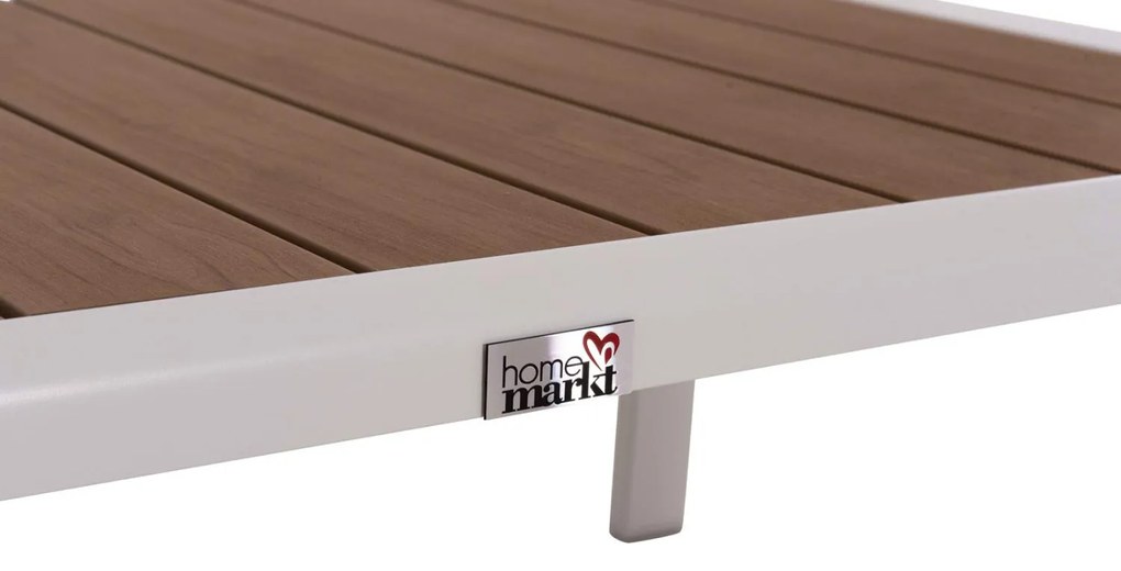 Τραπεζάκι Ξαπλώστρας BENTRY Αλουμίνιο Λευκό - Polywood 100x56x35Υ εκ. 100x56x35 εκ.