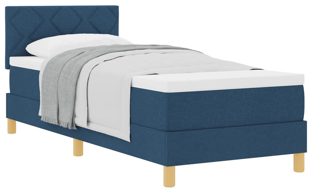 vidaXL Κρεβάτι με Στρώμα Μπλε 80x200 cm Ύφασμα
