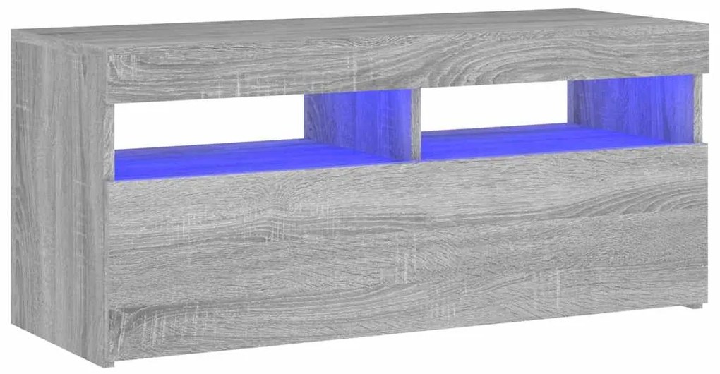 vidaXL Έπιπλο Τηλεόρασης με LED Γκρι Sonoma 90x35x40 εκ.