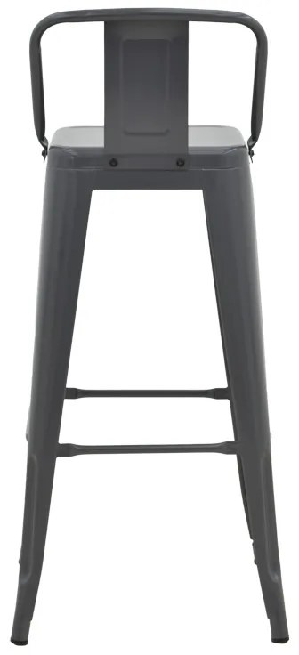 Σκαμπό μπαρ με πλάτη Utopia pakoworld μέταλλο σε ανθρακί απόχρωση 42x42x97εκ