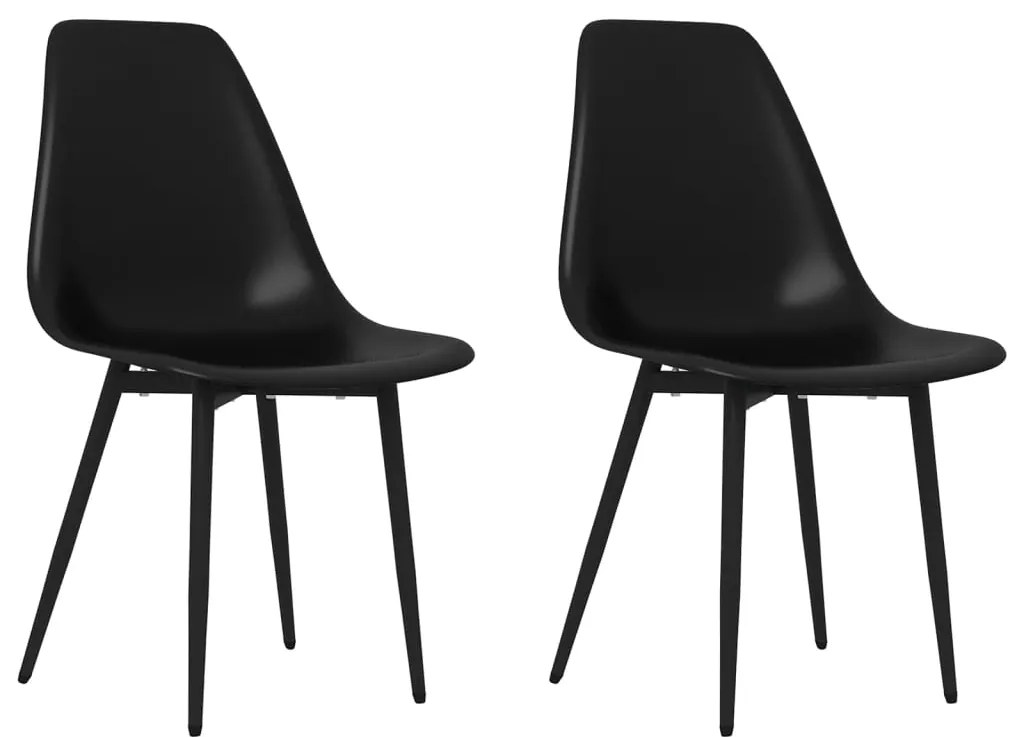 vidaXL Καρέκλες Τραπεζαρίας 2 τεμ. Μαύρες από Πολυπροπυλένιο