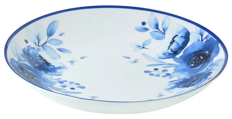 Πιάτο Βαθύ Πορσελάνινο Blue Rose 23cm - Estia