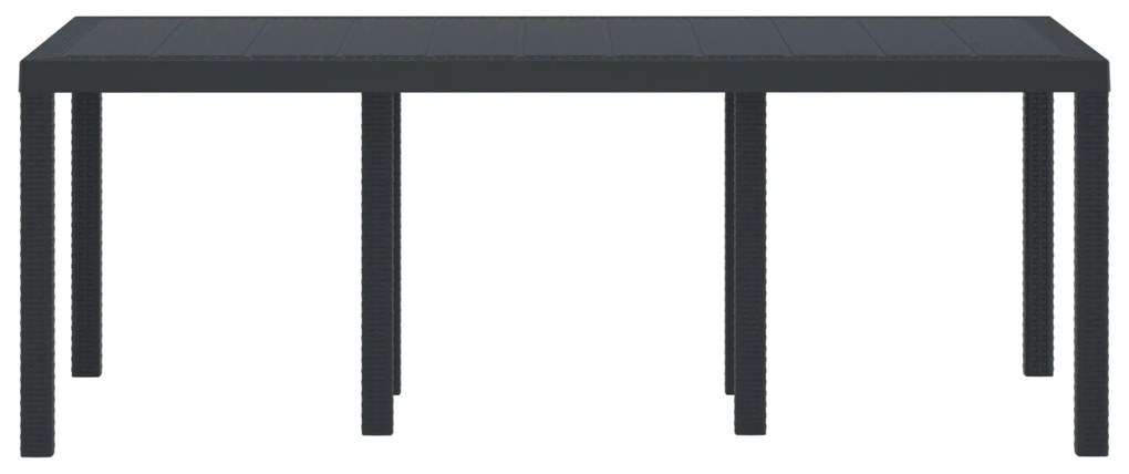 vidaXL Τραπέζι Κήπου Ανθρακί 200x100x73 εκ. Πολυ Ράτταν