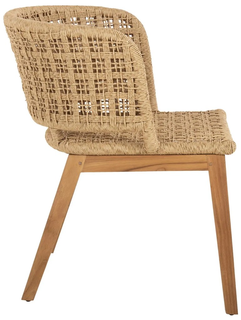 Πολυθρόνα FARLEY Ξύλο Teak και Συνθετικό Σχοινί Φυσικό 58x59x72Yεκ. 58x59x72 εκ.