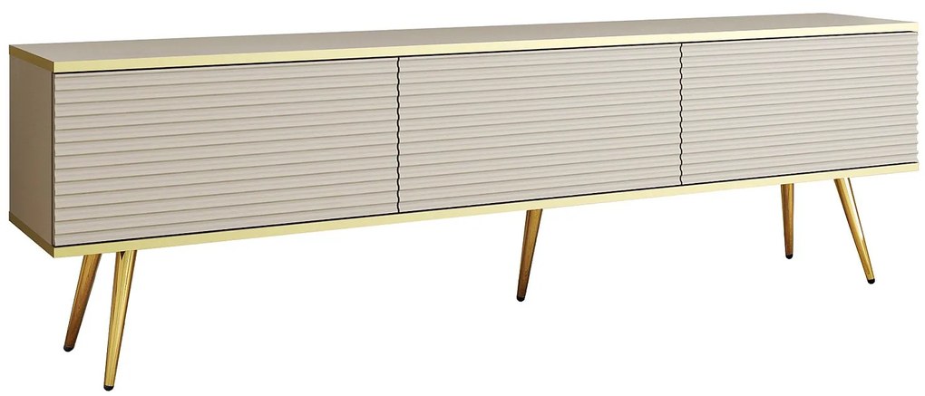Έπιπλο τηλεόρασης ORO_MDF Μπεζ +Χρυσό 175x53x32cm