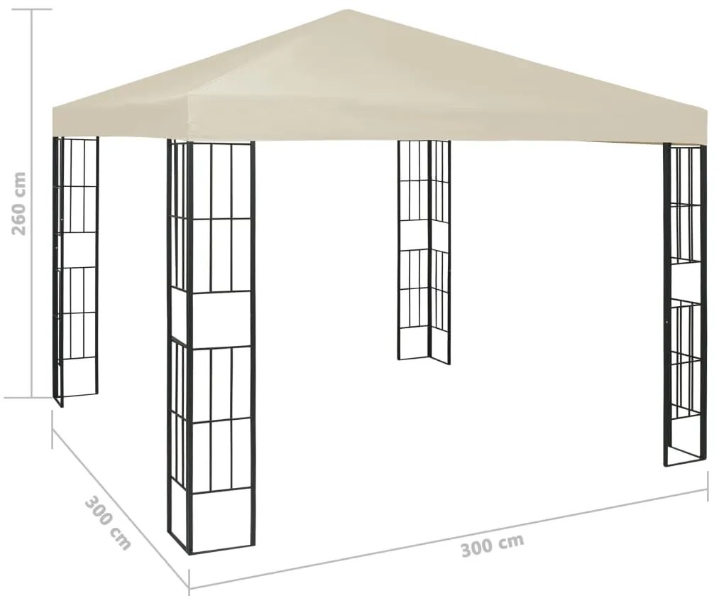 vidaXL Κιόσκι Κρεμ 3 x 3 μ.