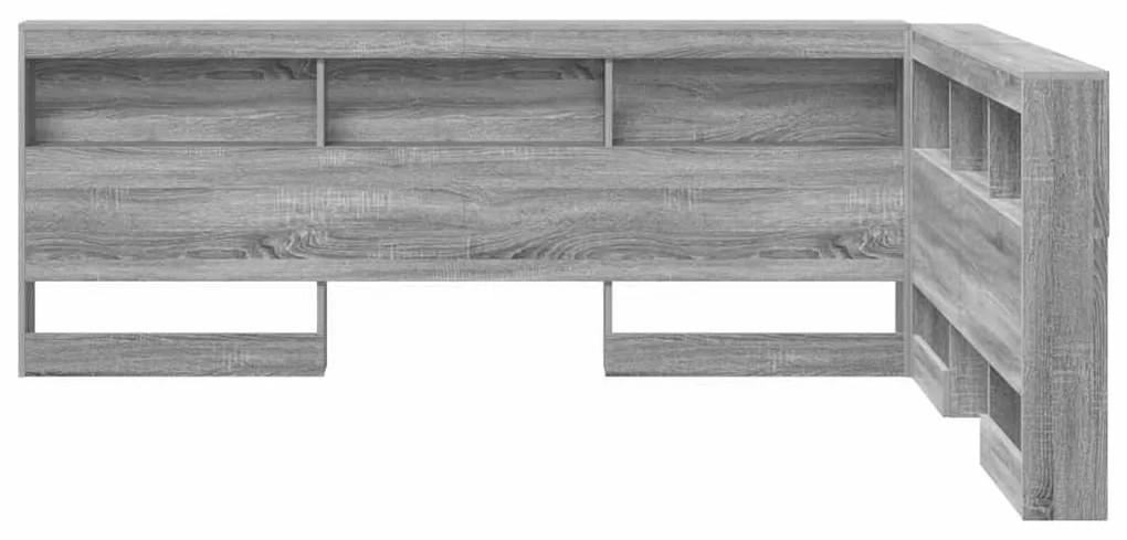 vidaXL Κεφαλάρι Αποθήκης με ράφι Γκρι sonoma 140 cm Επεξεργασμένο ξύλο