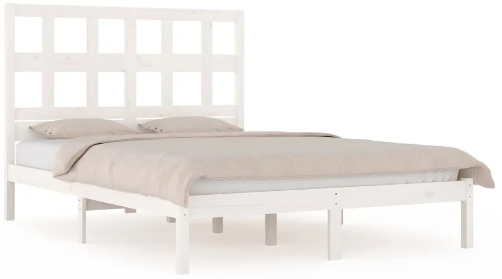 vidaXL Σκελετός Κρεβ. Χωρίς Στρώμα Λευκό 120x200 εκ Μασίφ Πεύκο