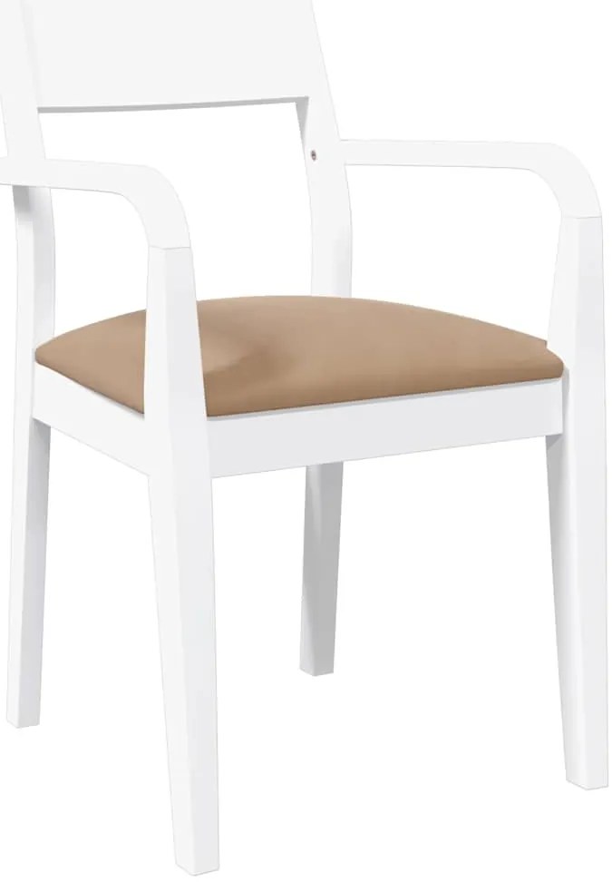 vidaXL Καρέκλες τραπεζαρίας με μαξιλάρια 2 τεμάχια Λευκό μασίφ ξύλο