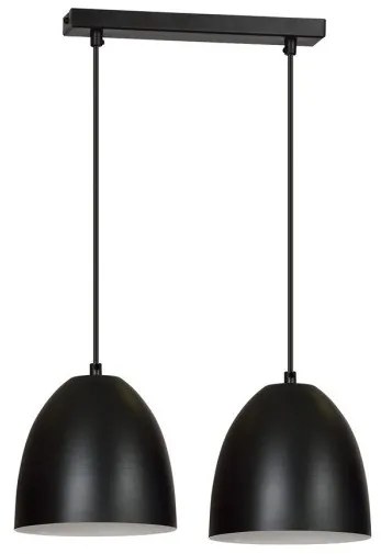 Κρεμαστό Φωτιστικό Οροφής 2xE27 Ατσάλι LENOX Made in Poland Emibig-391/2-Μαύρο-Λευκό 391/2
