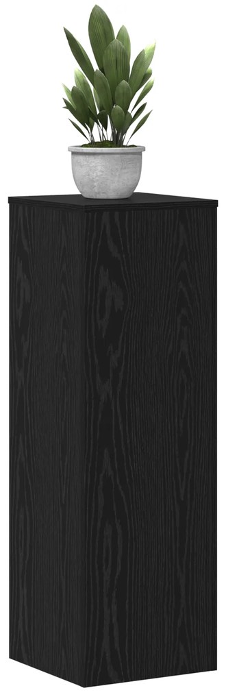 vidaXL Ράφια Φυτών 2 τεμάχια Μαύρης Δρυς 33 x 33 x 100 εκ, Φτιαγμένα από Ξυλεία