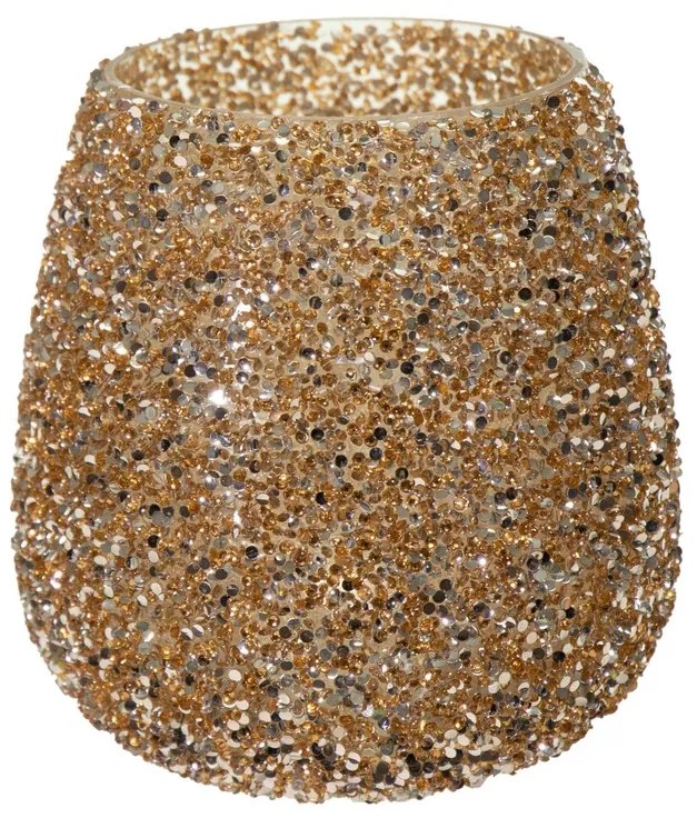 Κηροπήγιο Γυάλινο 9,5x9εκ. Strass Gold Art Et Lumiere 30540
