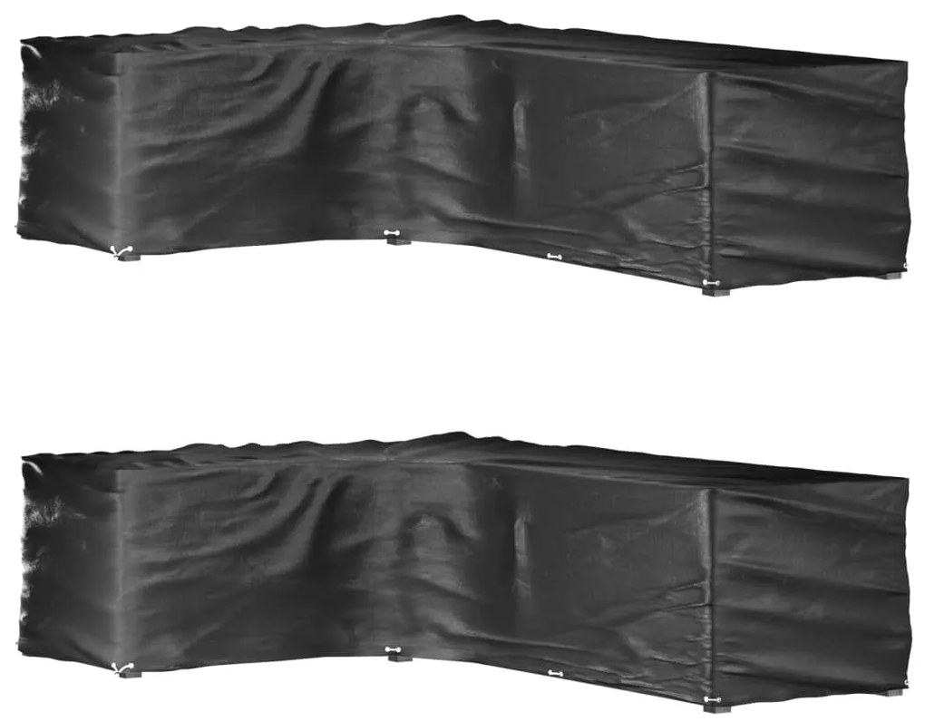 vidaXL Καλύμματα Επίπλων Σχήμα Γ με 18 Κρίκους 2 τεμ. 220x285x80 εκ.