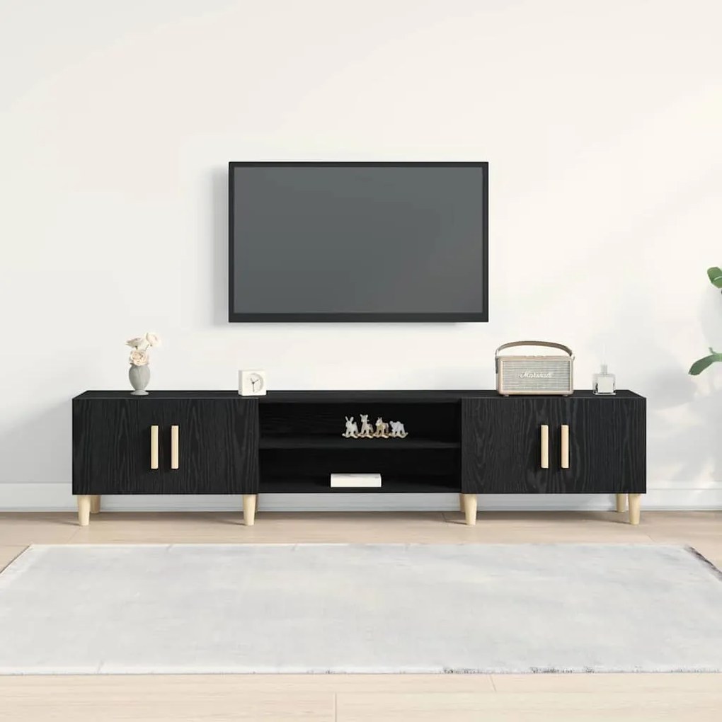 vidaXL Ντουλάπι Τηλεόρασης Μαύρη δρυς 180 x 31.5 x 40 εκ.