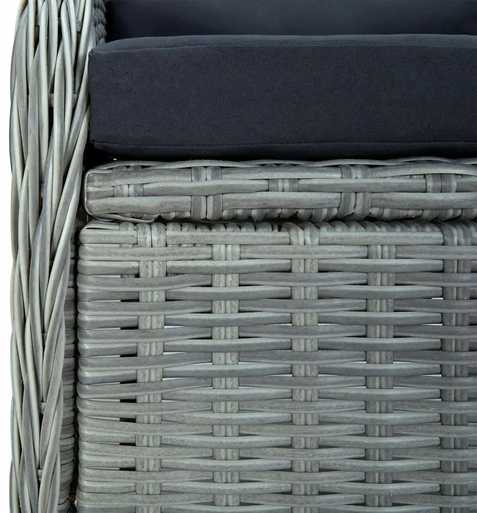 vidaXL Σετ Τραπεζαρίας Κήπου 7 Τεμαχίων Αν. Γκρι από Συνθετικό Ρατάν