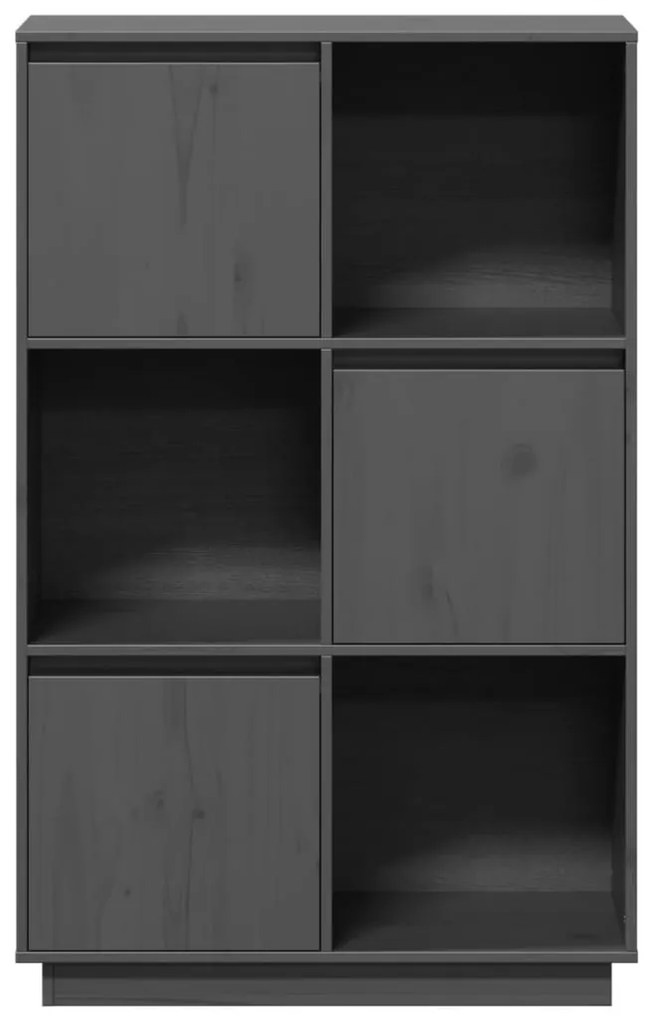 vidaXL Ντουλάπι Ψηλό Γκρι 74 x 35 x 117 εκ. από Μασίφ Ξύλο Πεύκου