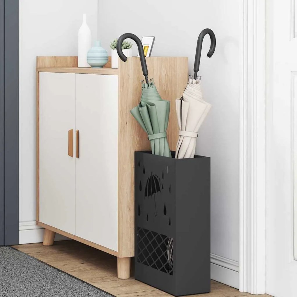 vidaXL Σχέδιο & βάση αποθήκευσης Μαύρο 28 x 12 x 41 εκ Ατσάλι