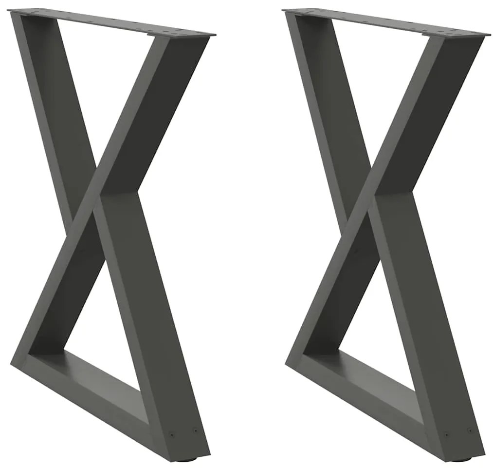 vidaXL Πόδια Τραπεζαρίας 2 τεμ. Ανθρακί 70x(72-73,3) εκ. Ατσάλι