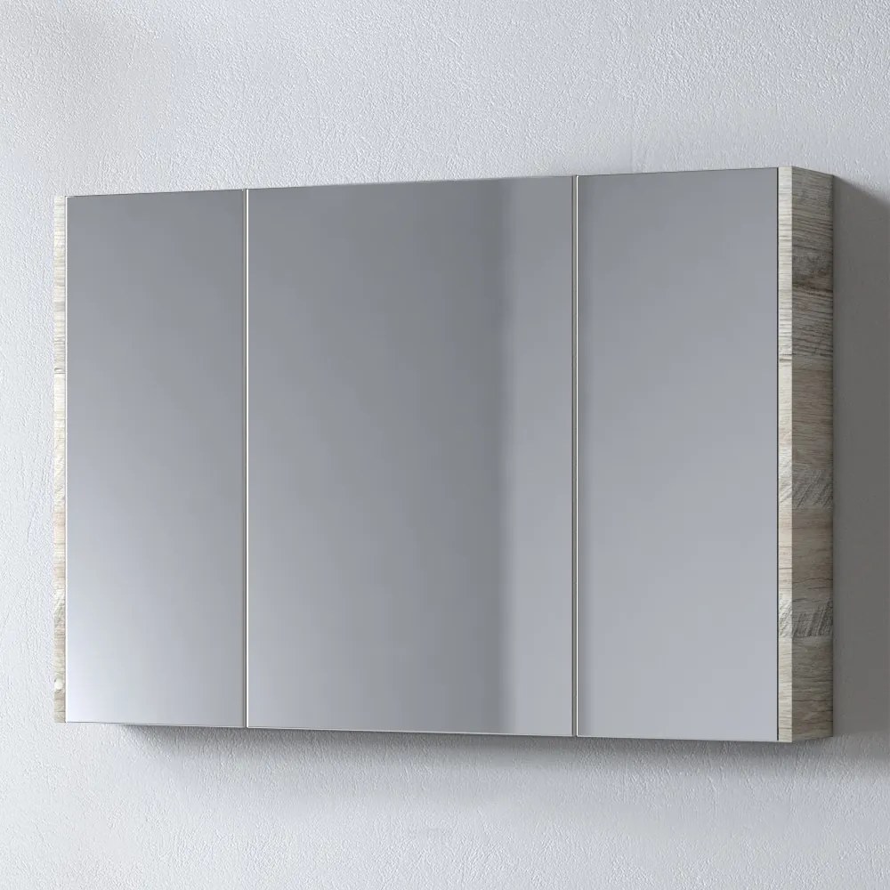 Καθρέφτης SAVINA NATURAL OAK 100 3MSA100NO0W με ντουλάπια 97x14x65cm 3MSA100NO0W