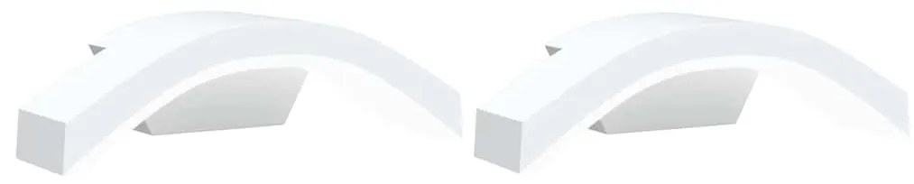 vidaXL Φωτιστικά Εξ. Χώρου LED 2 Τεμ. Λευκό από Χυτό Αλουμίνιο