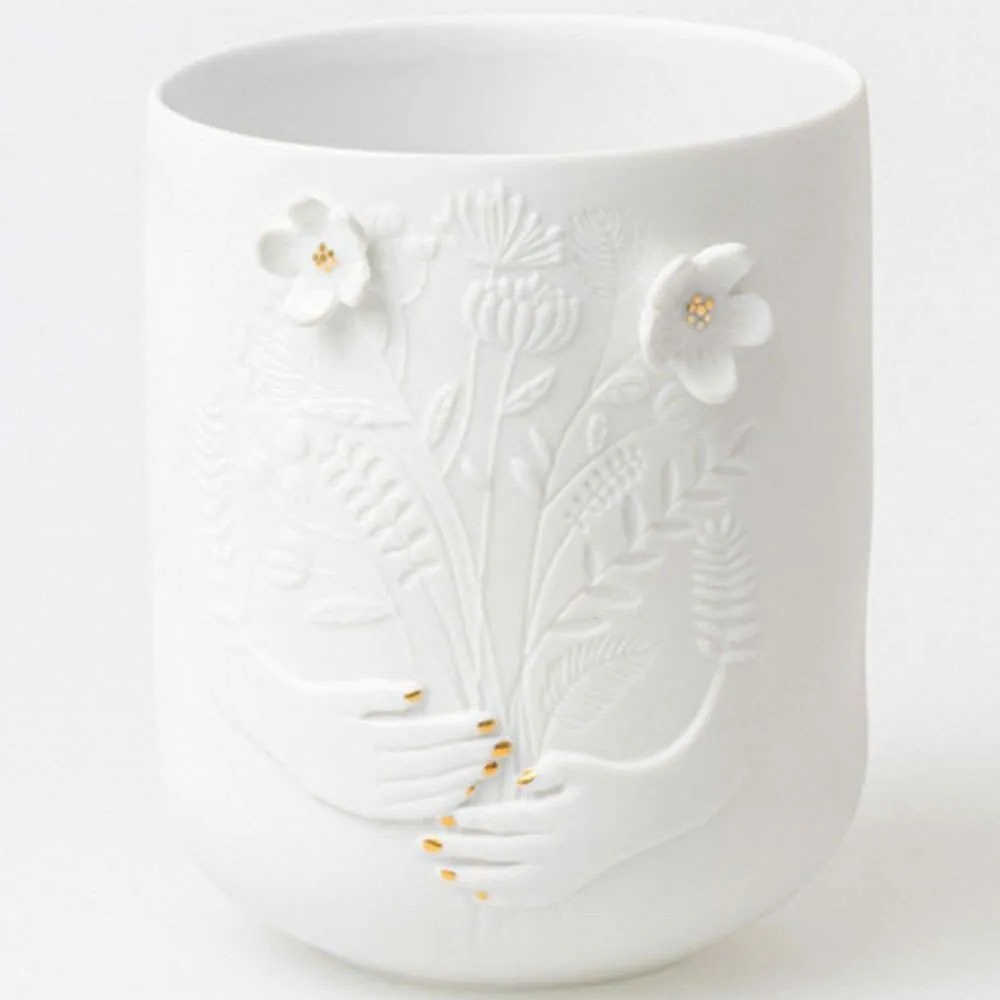 Βάση Ρεσώ Bloom RD0017420 Φ8x10cm White-Gold Raeder Porcelain