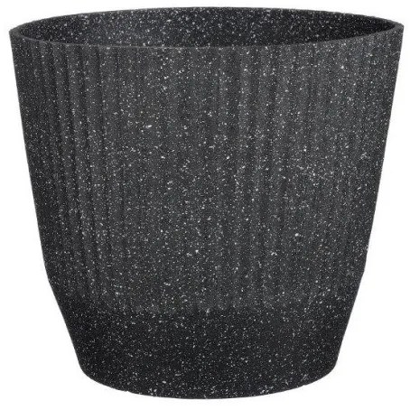 Γλάστρα PVC Terazzo Μαύρο 37x37x33,5 εκ. 9160-8 Supergreens-9160-8-Μαύρο 9160-8