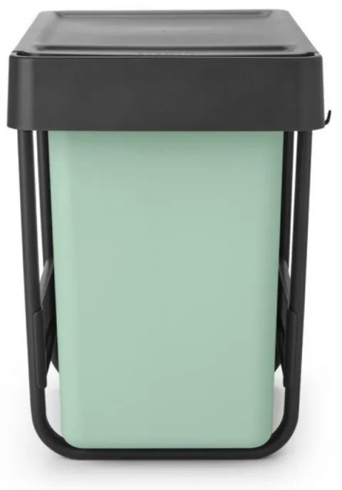 Brabantia Sort&Go κάδος χωριστής συλλογής 1008862, 2x15 l, Εσωτερική τοποθέτηση με τηλεσκοπικό πλαίσιο, Γκρι/πράσινο