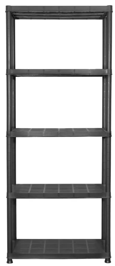 vidaXL Ραφιέρα Αποθήκευσης 5 Επιπέδων Μαύρη 71x38x170 εκ. Πλαστική