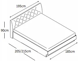 Κρεβάτι ξύλινο με δερμάτινη/ύφασμα BREEZE 180x190 DIOMMI 45-014