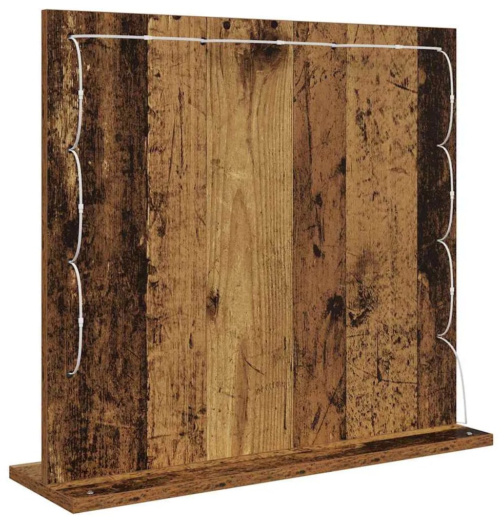 vidaXL Καθρέφτης τουαλέτας Ορθογώνιος Παλιό ξύλο 60 x 55 x 18 εκ.