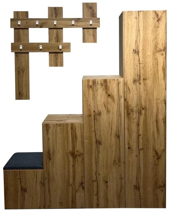 Έπιπλο εισόδου Nenich σε sonoma απόχρωση 150x37x180εκ 150x37x180 εκ.