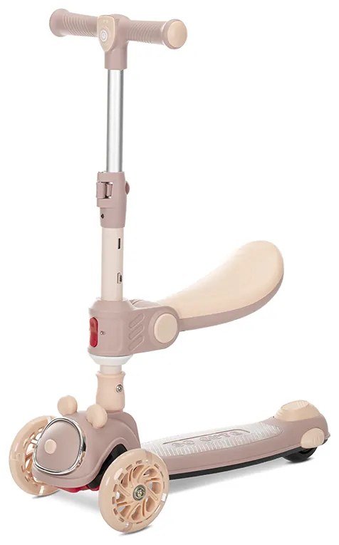 Πατίνι Scooter με Φως &amp; Μουσική Swiftie Τρίτροχο Αναδιπλούμενο με Κάθισμα  Beige  10390220001 Lorelli