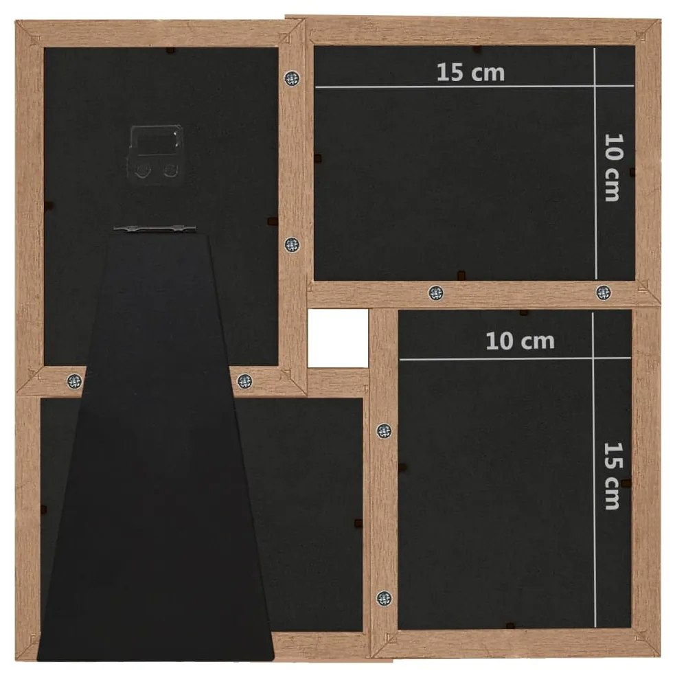 vidaXL Πλαίσιο Φωτογραφιών Κολάζ Αν. Καφέ για Φωτ. 4 x (10x15εκ.) MDF