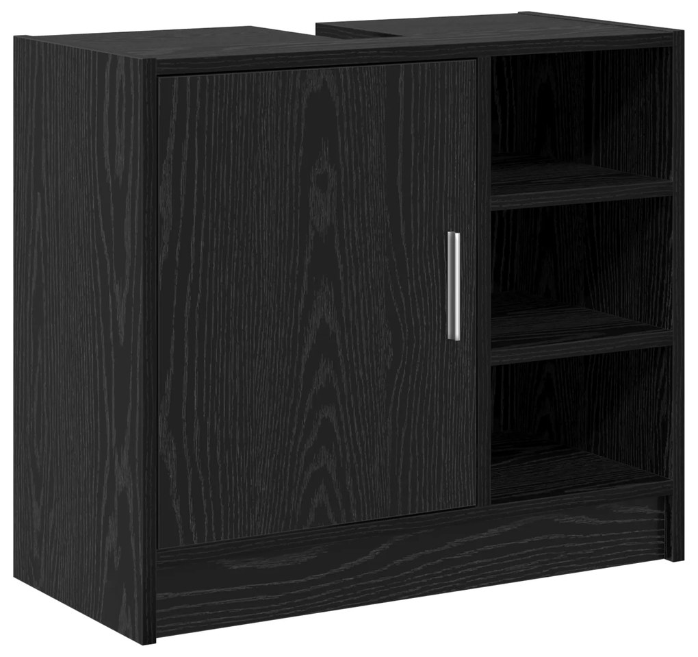 vidaXL Ντουλάπι Νιπτήρα  Μαύρη Βελανιδιά 63x29x55 εκ. Επεξεργασμένο Ξύλο