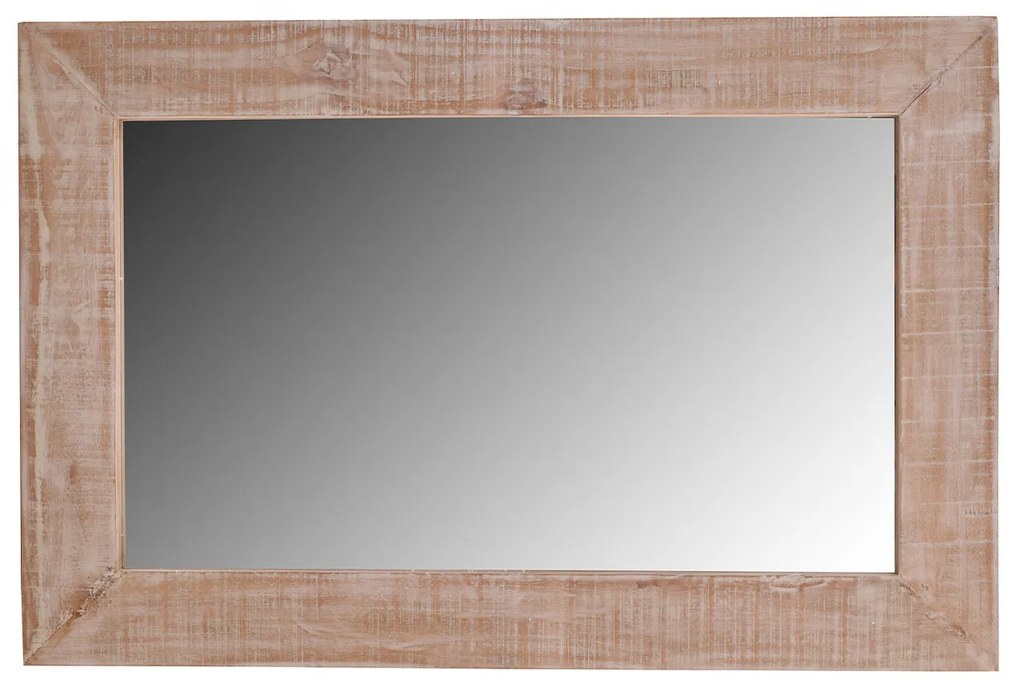 Καθρέπτης τοίχου ορθογώνιος MIRROR-2 120 x 3 x 80, Χρώμα: Φυσικό, Υλικό: MINDI WOOD