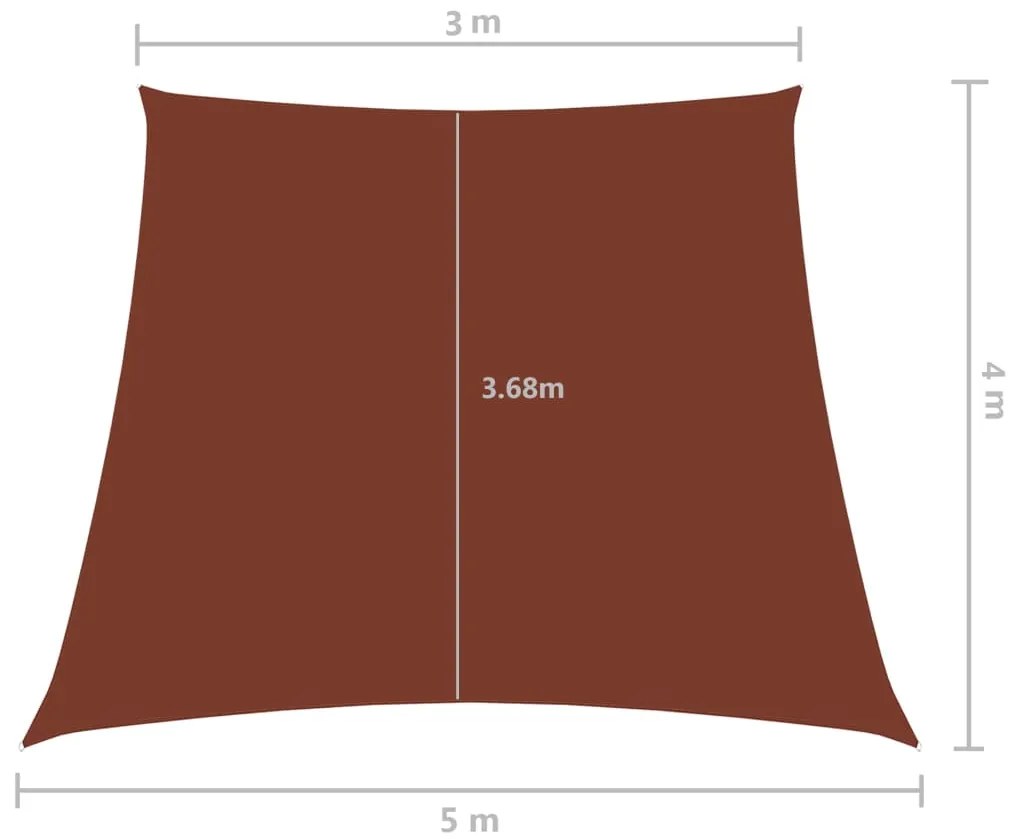 Πανί Σκίασης Τρίγωνο Terracotta 3/5x4 μ. από Ύφασμα Oxford - Καφέ