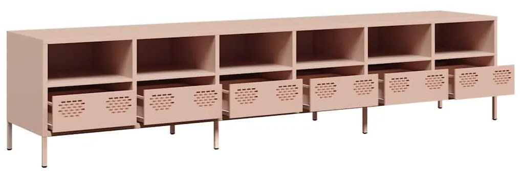 ντουλάπι τηλεόρασης vidaXL Ροζ 202x39x43,5 cm Ατσάλι ψυχρής έλασης