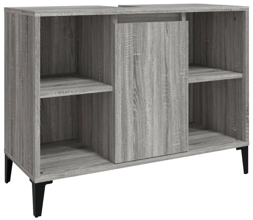 vidaXL Ντουλάπι Νιπτήρα Γκρι Sonoma 80 x 33 x 60εκ. Επεξεργασμένο Ξύλο