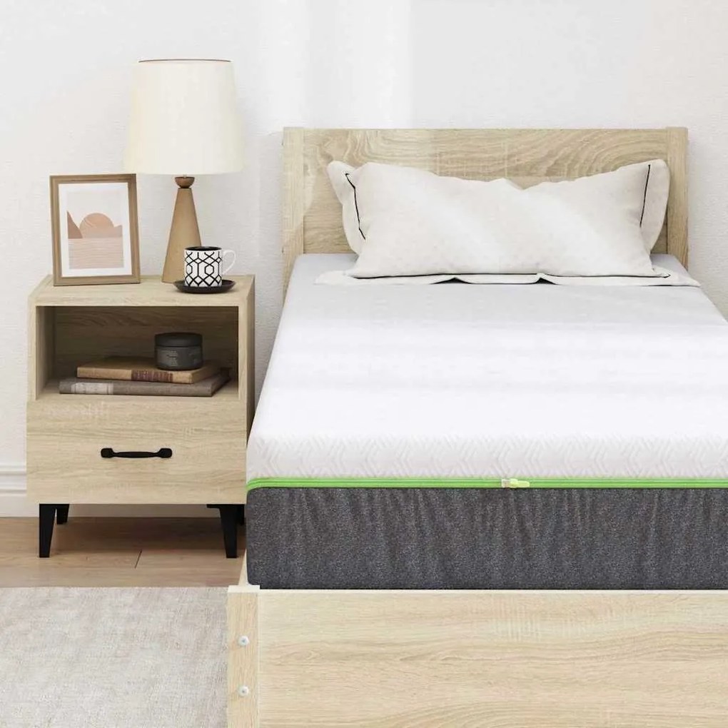 vidaXL Στρώμα Λευκό και Γκρι 80 x 200 cm Τσέπες ελατηρίων
