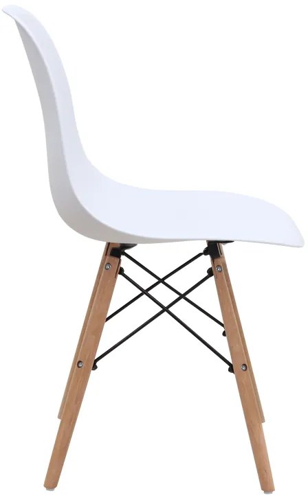 Καρέκλα τραπεζαρίας Nova Megapap PP λευκό - ξύλινο φυσικό πόδι 46x51x80εκ.