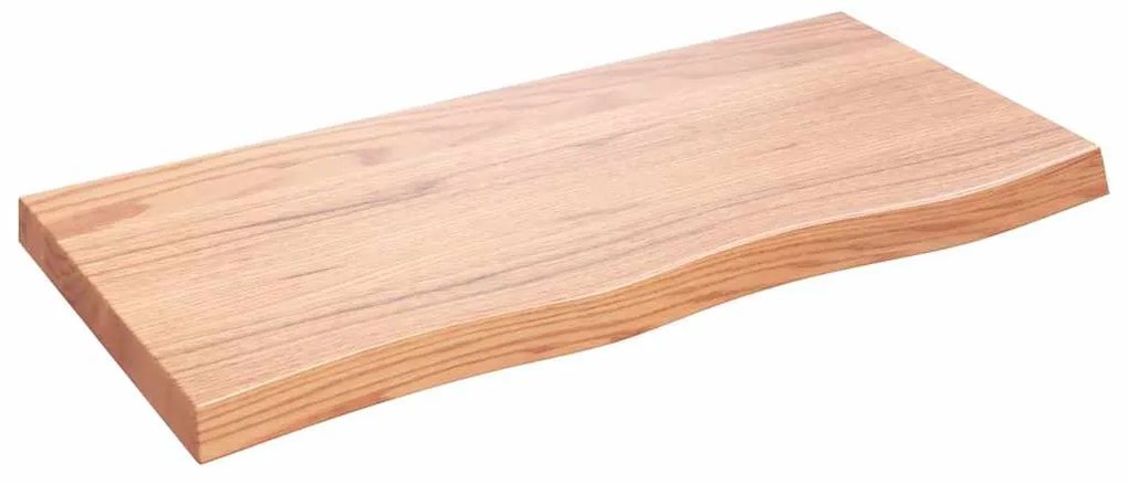 vidaXL Ράφι Τοίχου Ανοιχτό Καφέ 100x50x(2-6)εκ. Επεξ. Μασίφ Ξύλο Δρυός