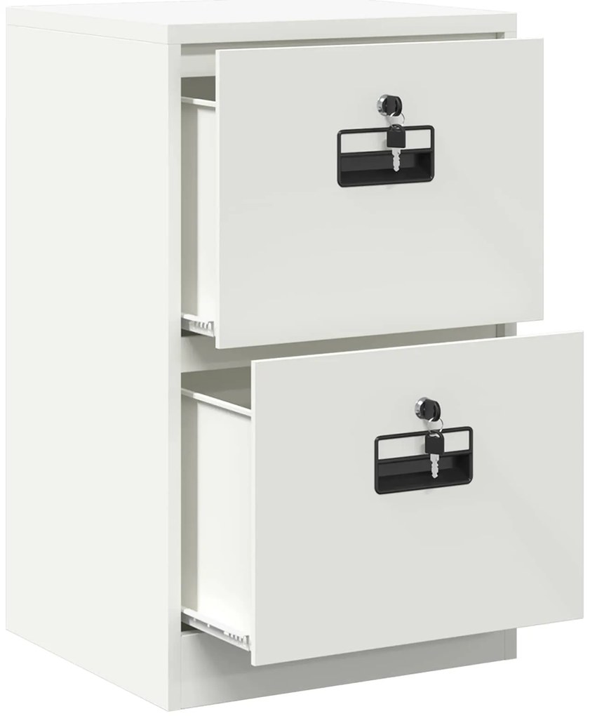 vidaXL Ντουλάπα Αρχείων Λευκό 44 x 50 x 106.5 εκ Ψυχρής Έλασης Χάλυβας