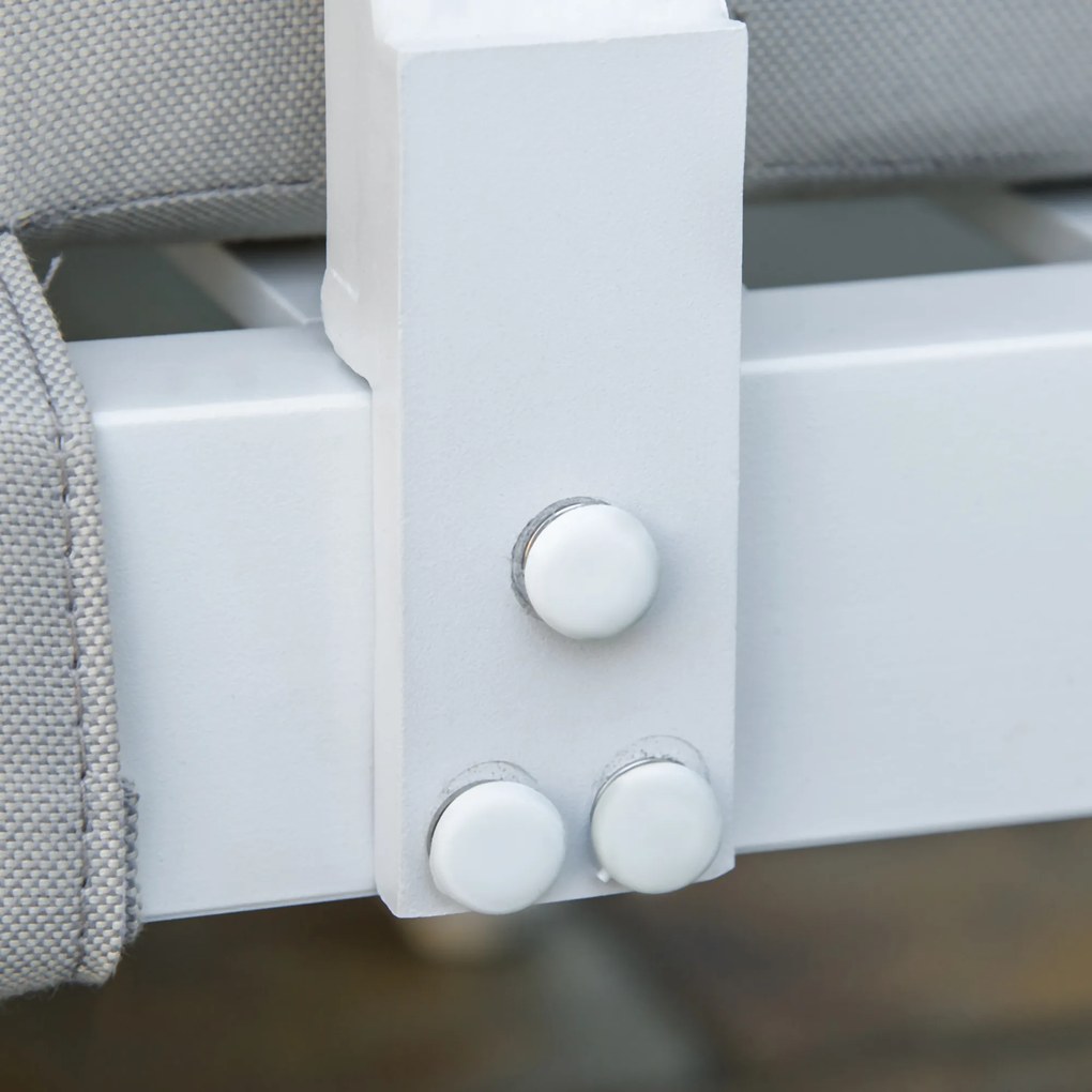 Outsunny Σετ επίπλων κήπου για 3 άτομα με βοηθητικό τραπέζι, καναπές με μαξιλάρια, σχήμα L, εξωτερικού χώρου, αλουμίνιο, κρεμ λευκό