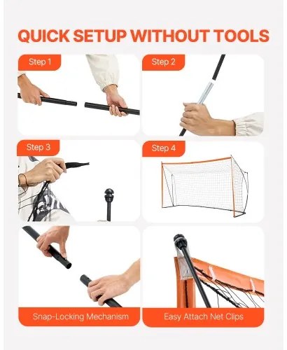 VEVOR 12x6 ft Portable Soccer Goal Kids Soccer Net Carry Bag Backyard Training