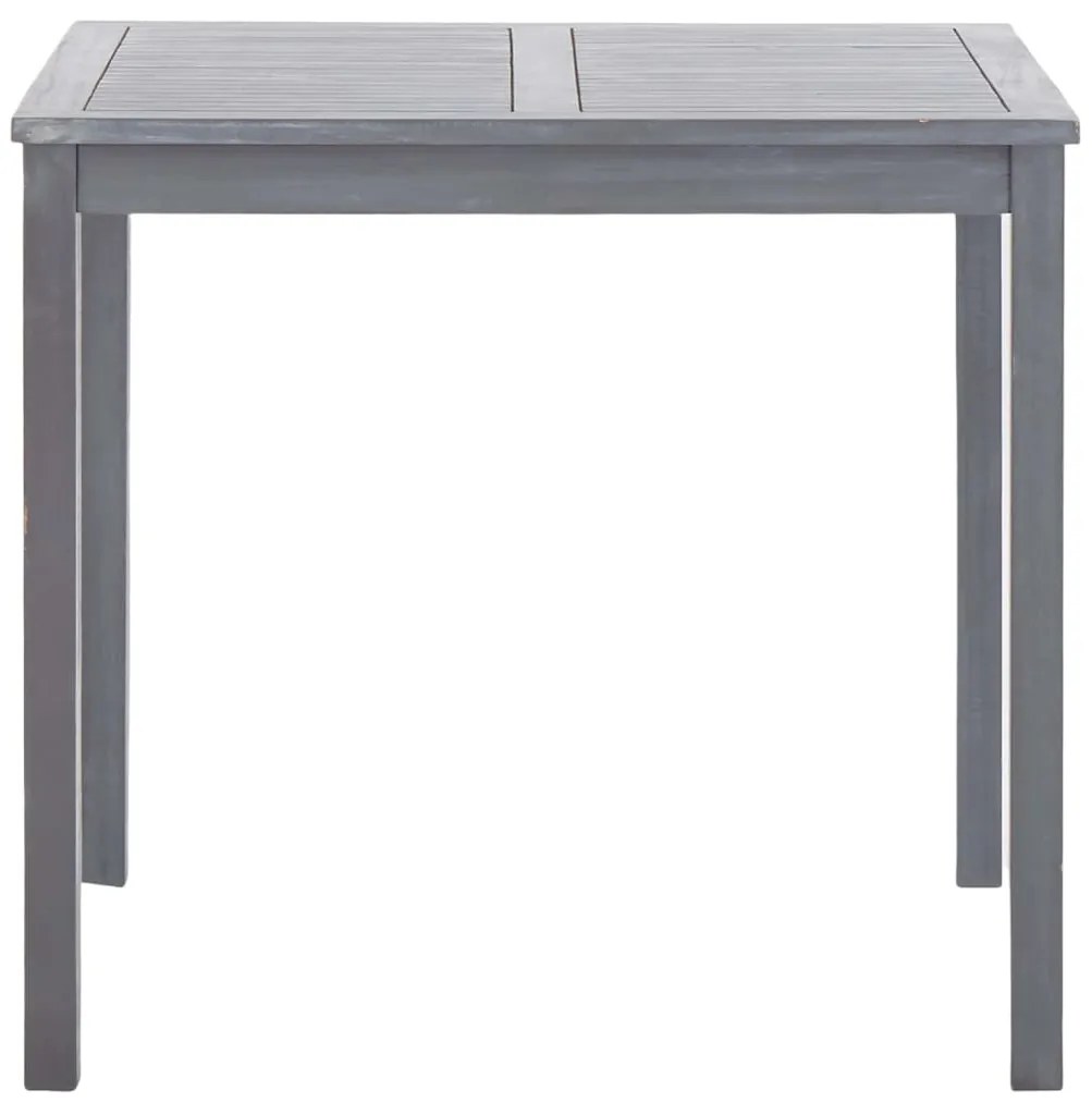 vidaXL Τραπέζι Κήπου Γκρι 80 x 80 x 74 εκ. από Μασίφ Ξύλο Ακακίας
