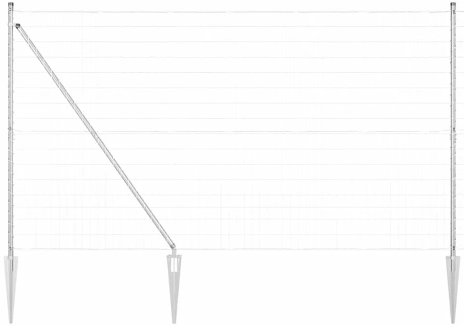 vidaXL Φράχτης με Στήλες. Ασημί 1.5 x 10 m Ατσάλι