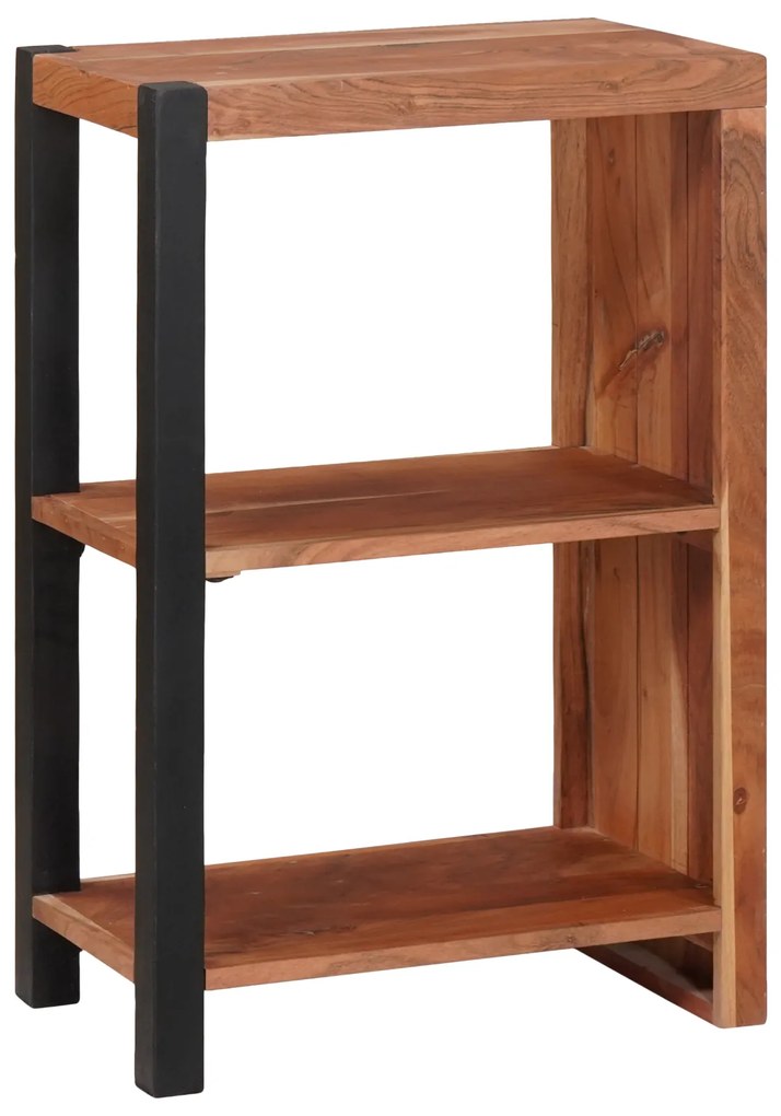 vidaXL Βιβλιοθήκη Καφέ, Μαύρο 50 x 30 x 75 εκ Στερεό Ξύλο Ακακίας