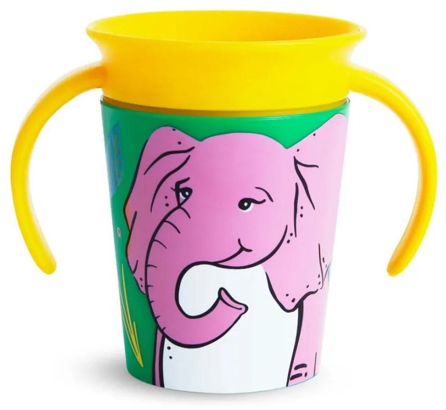 Ποτήρι Παιδικό Miracle Trainer Cup Elephant 177ml Pink-Yellow Munchkin 177ml Πλαστικό